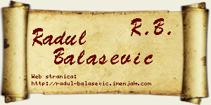 Radul Balašević vizit kartica